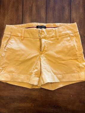 Dear John Yellow Cuffed Flat-Front Shorts